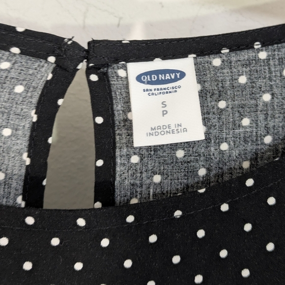 Old Navy Black & White Polka Dot Ruffle Sleeve Shift Dress - Size Small Womens S - Picture 9 of 10